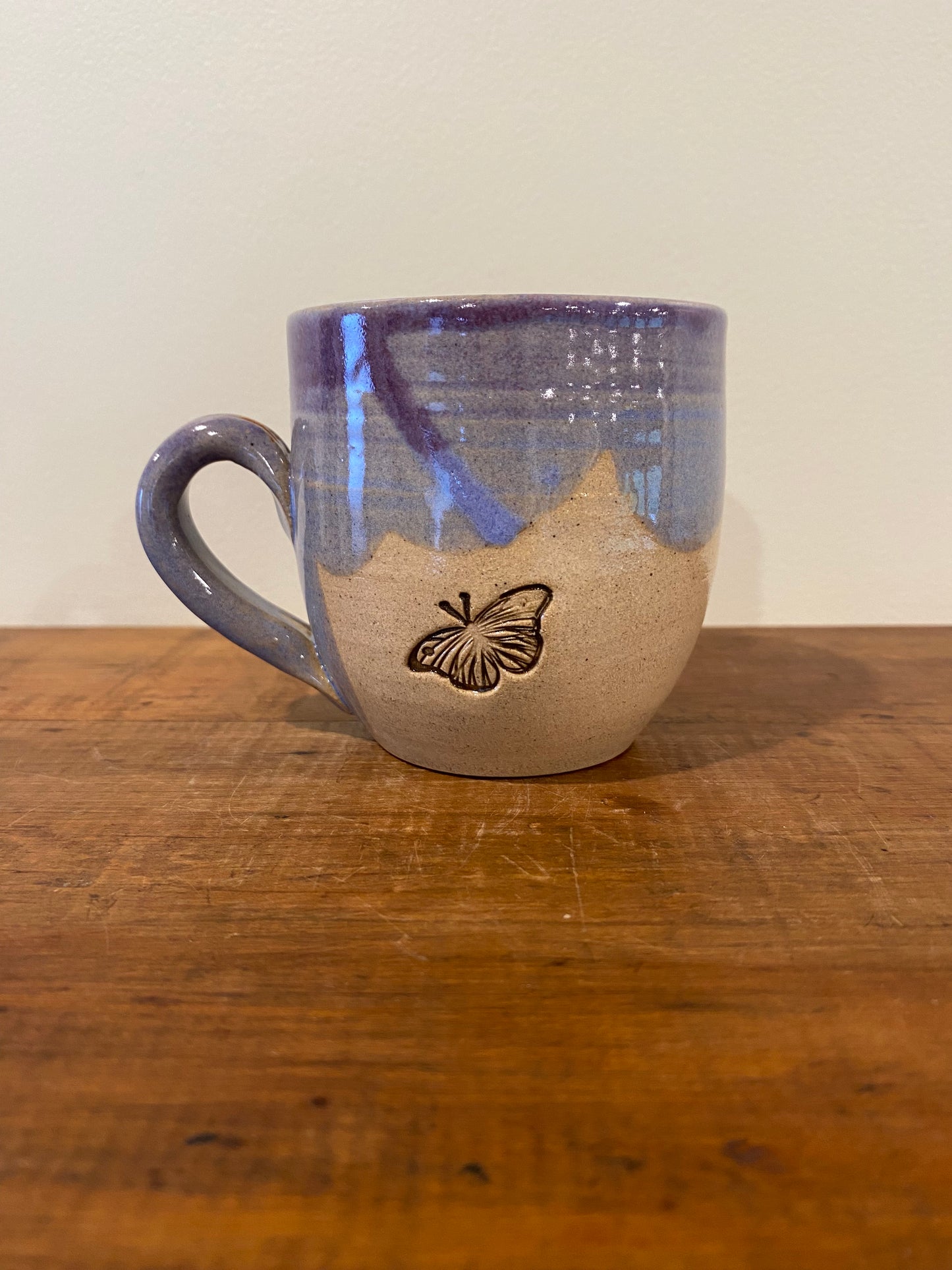 Purple butterfly. mini mug