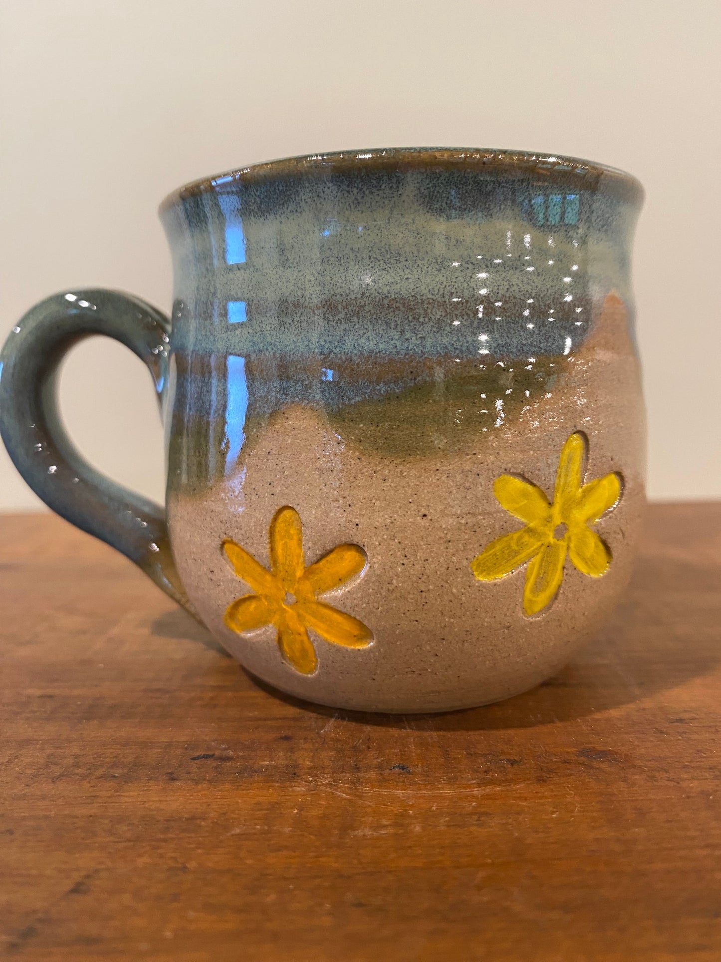 Flowers mini mug, green