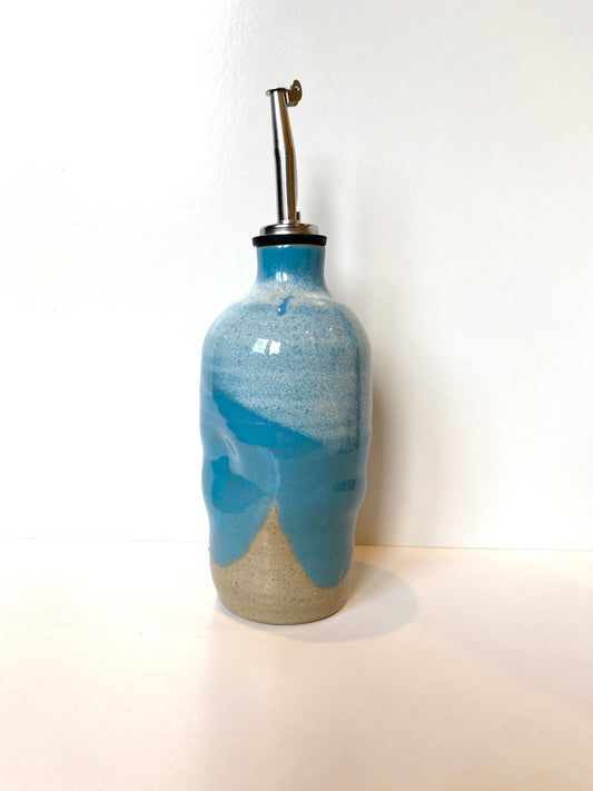 Turquoise oil bottle