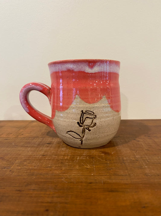 Pink rose mini mug