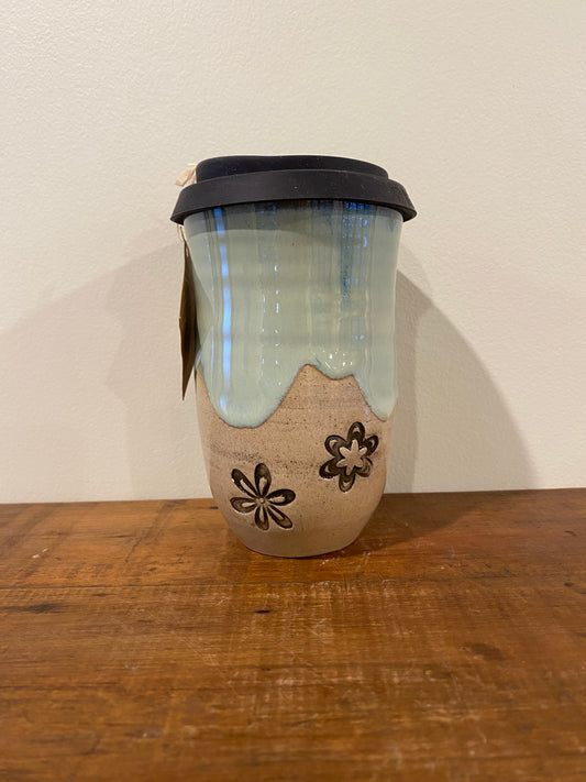 flowers green Large Keep Cup