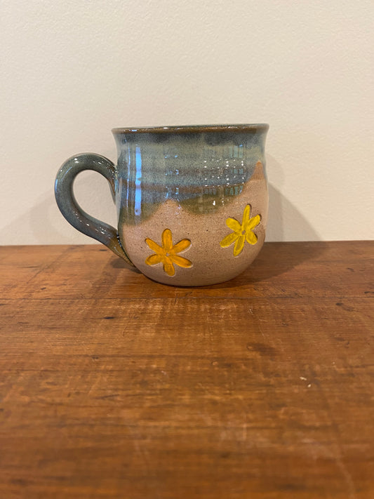 Flowers mini mug, green