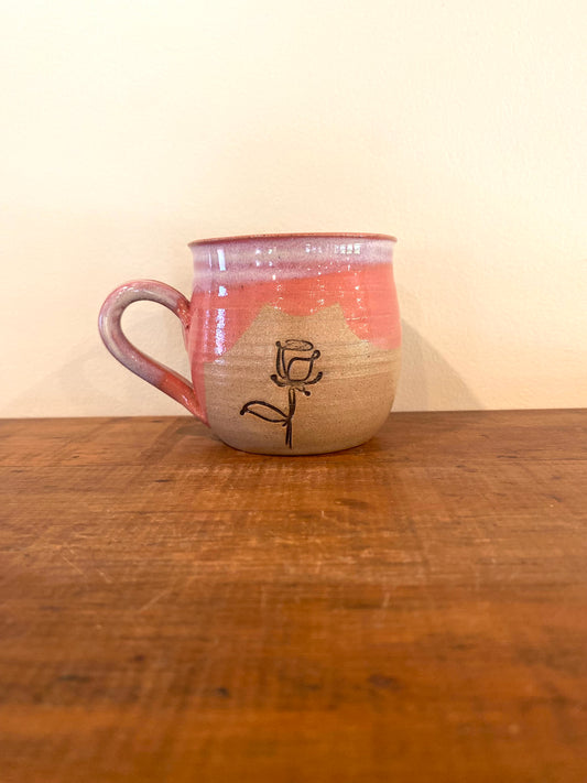 Pink rose mini mug