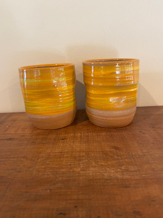 Thumb grip tumbler Sunny Stripe Pair
