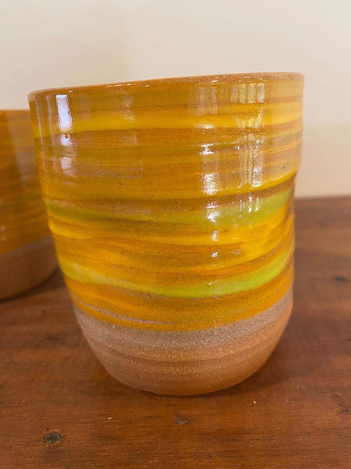Thumb grip tumbler Sunny Stripe Pair