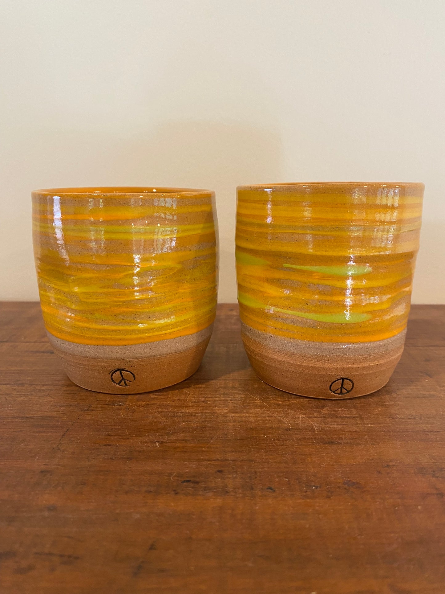 Thumb grip tumbler Sunny Stripe Pair